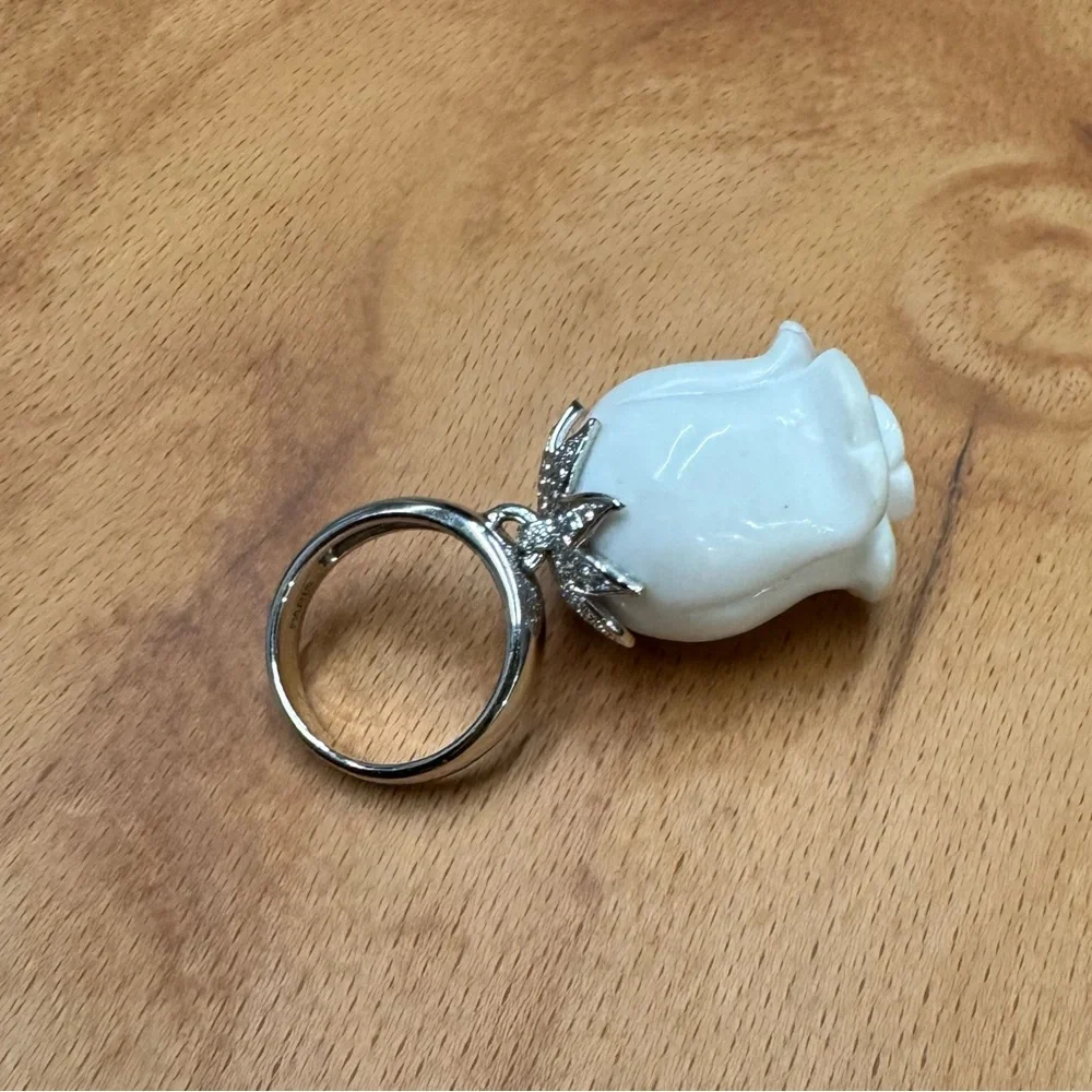 Morganne Bello White Agate Diamond Ring - Picture 5 of 9